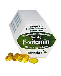 Berthelsen E-vitamin 30 mg (150 kapsler)