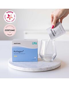 Kollagen+ pulver fra Nutrinic i elegant emballage